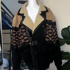 Vintage Men’s Aztec Patterned Suede Cripple Creek Jacket